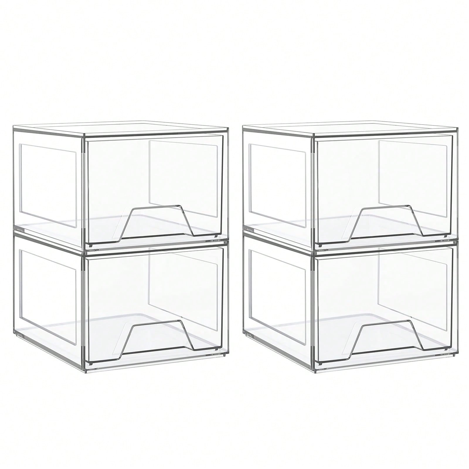 Home Goods Bathroom Cabinets - 2/4 Pack Stackable Makeup Organizer with
