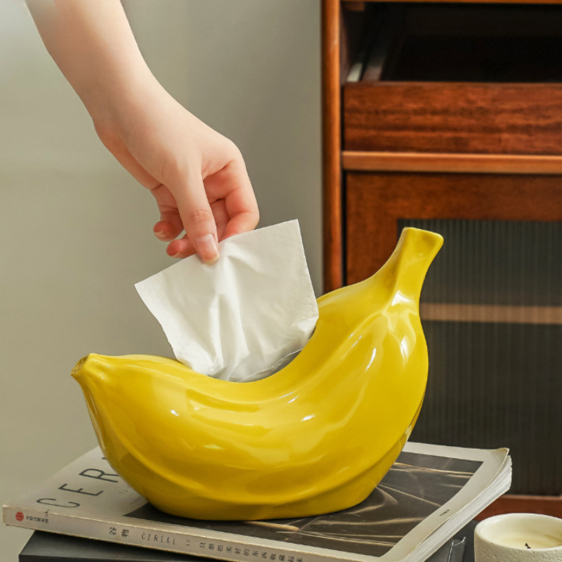 Home Bathroom Paper Towel Dispenser - Cute Banana Tissue Box Holder Creative