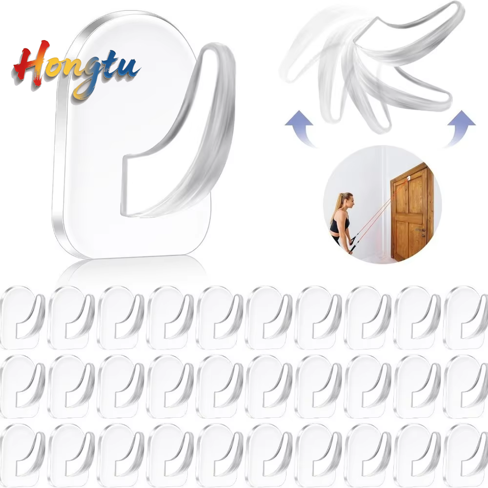 Home Bathroom Door - 10-piece simple mini sticky hooks. Waterproof,