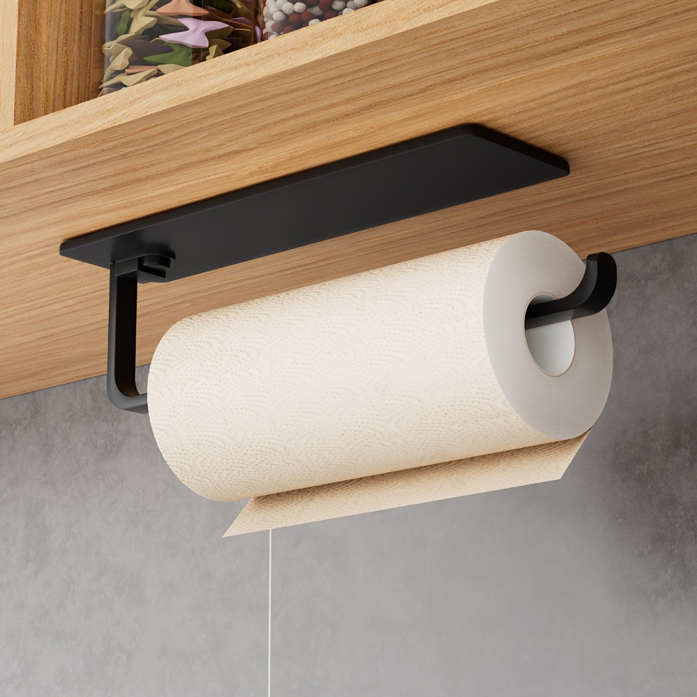 Home Bathroom Paper Towel Dispenser - 1pc Kitchen Towel Holder - Hanging