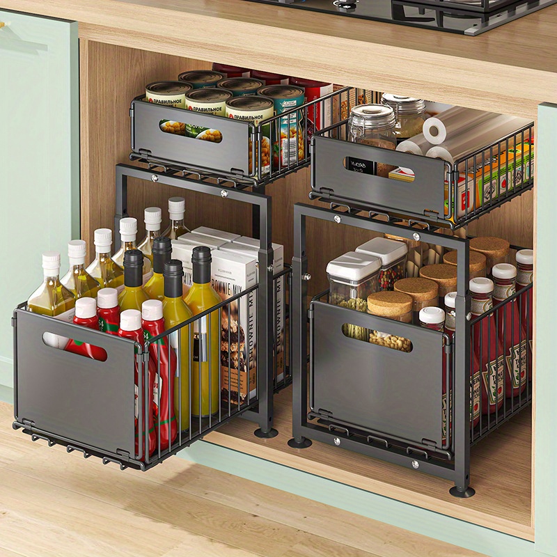 Home Goods Bathroom Cabinets - 2 Tier Slide Out Cabinet Organizer