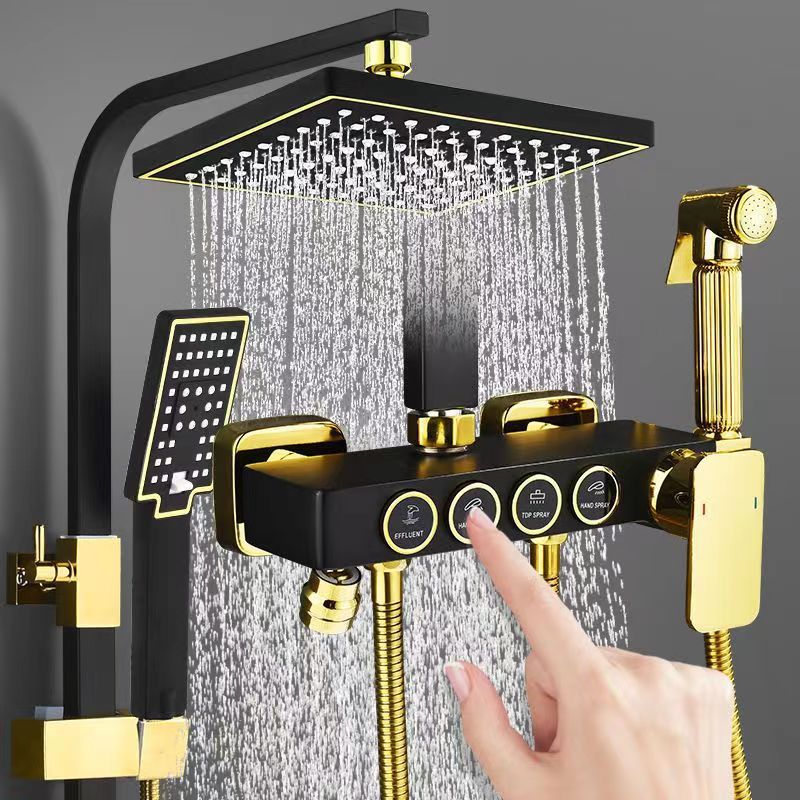 Home Bathroom Equipment - Black Gold Stainless Steel Shower System