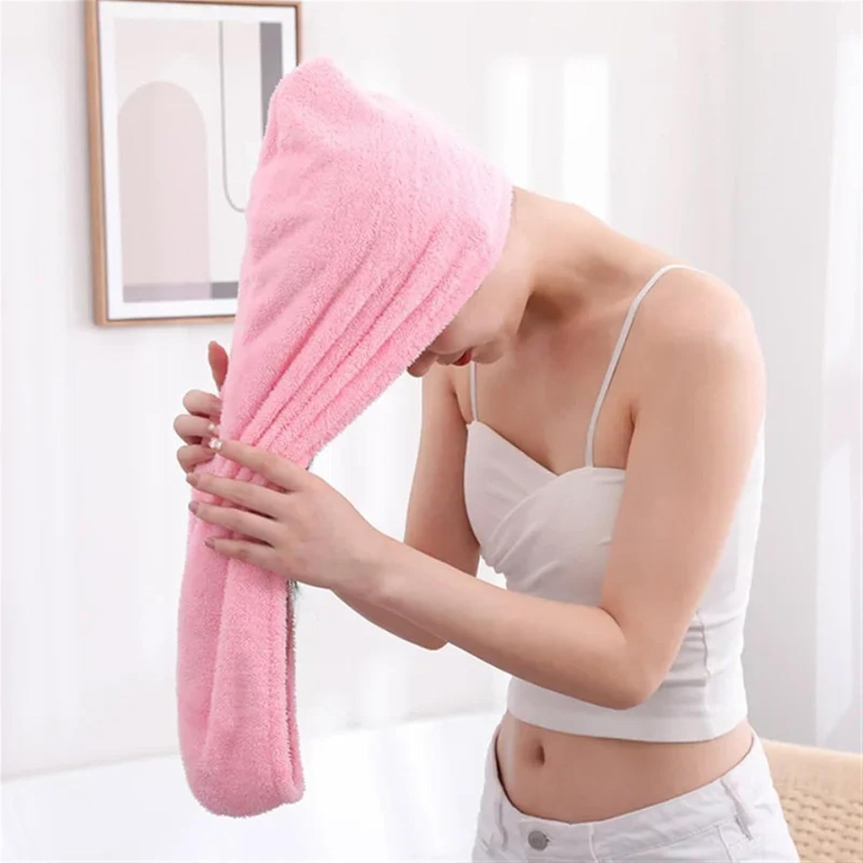 Home Bathroom Equipment - 1PC Coral Fleece Hair Towel Wrap