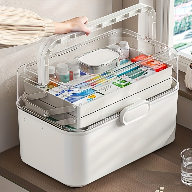 Home Goods Bathroom Cabinets - Large Capacity Clear Lid Medicine Storage