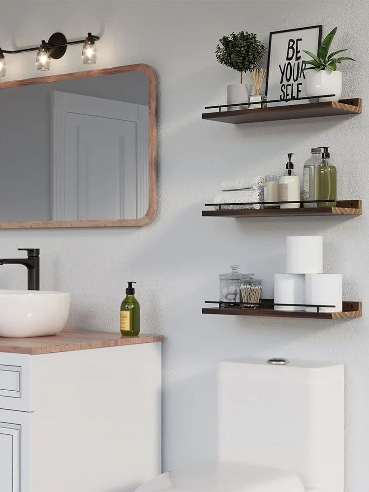 Wooden Storage Rack Bathroom K - Home Bathroom Shelf recension och pris