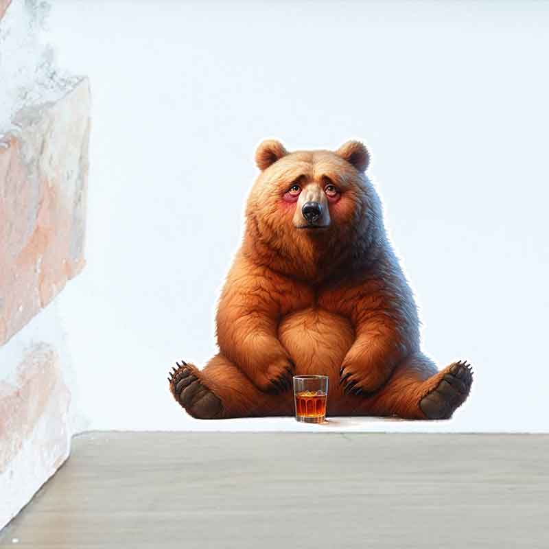 Whimsical Drunk Bear Stickers- - Home Bathroom Tiles Design recension och pris