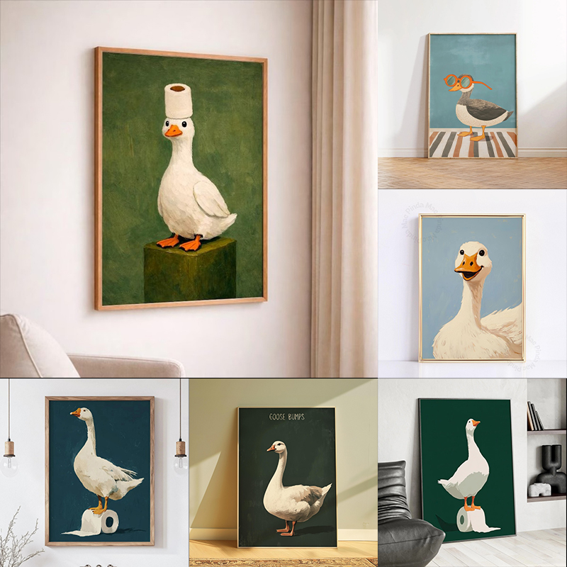 Duck Goose Poster, Funny Bathr - Home Bathroom Painting Ideas recension och pris