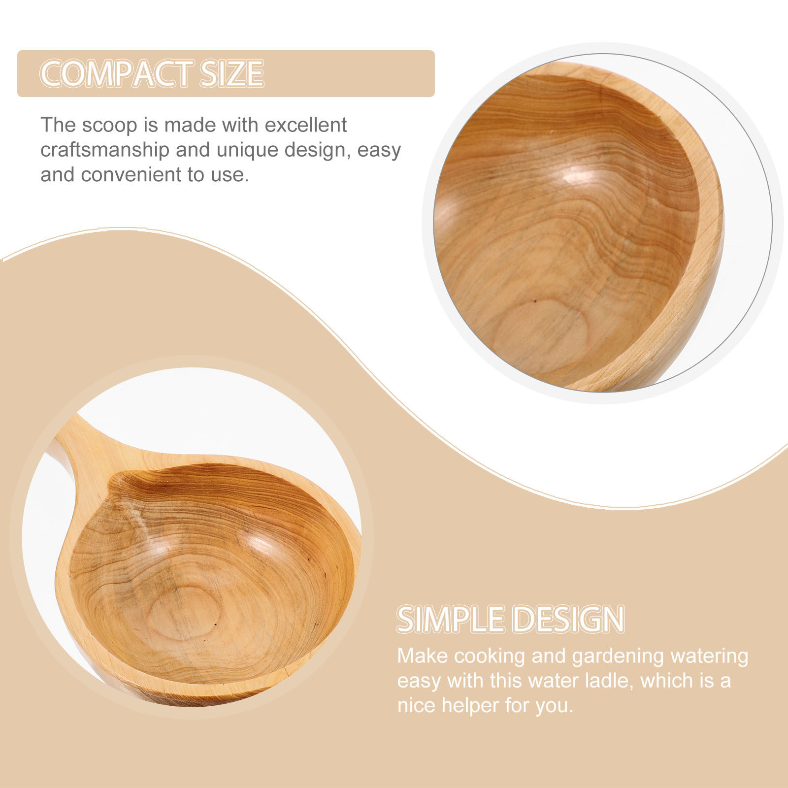 Wooden Water Ladle Ergonomic K - Home Bathroom Sauna recension och pris