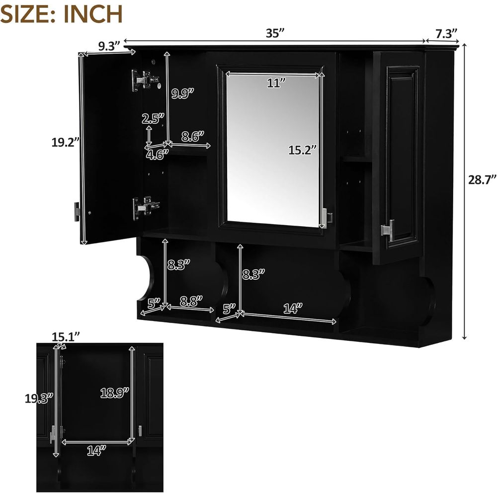 Bathroom Wall Cabinet with Mir - Home Bathroom Shelf recension och pris