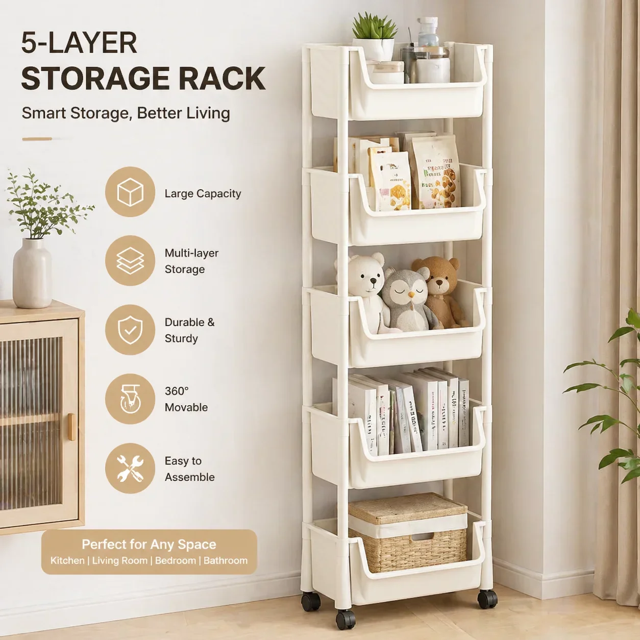 Trolley Bookshelf Kitchen Stor - Home Goods Bathroom Cabinets recension och pris