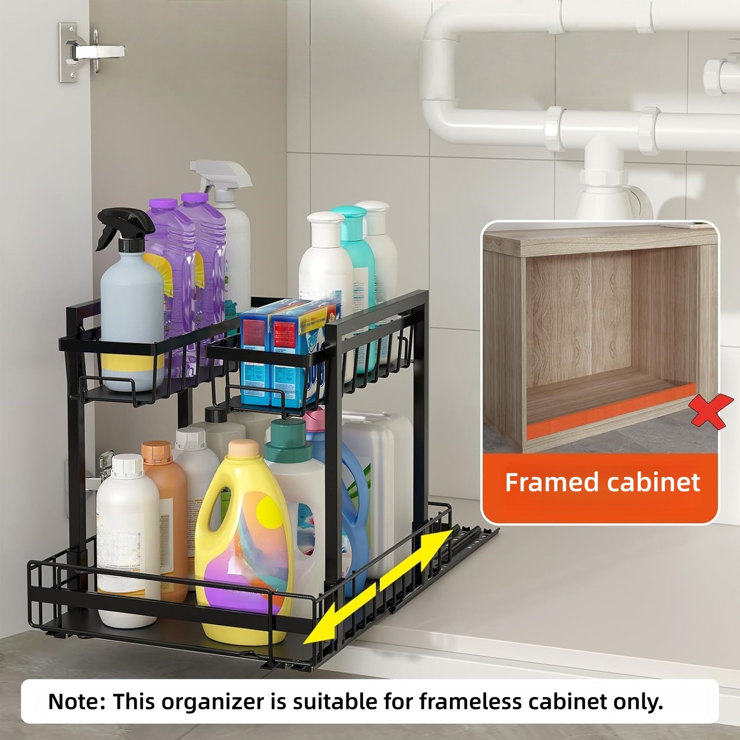 2-Tier Expandable Under Sink O - Home Goods Bathroom Cabinets recension och pris