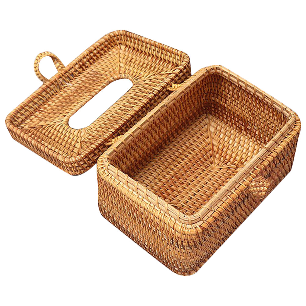 Natural Hand Woven Tissue Box  - Home Bathroom Paper Towel Dispenser recension och pris