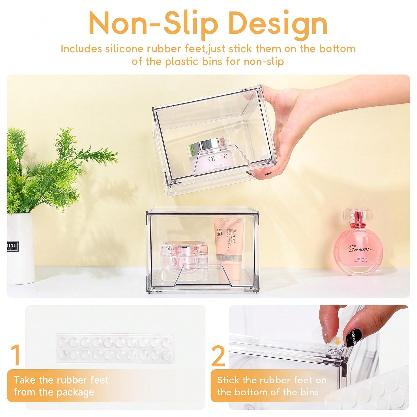 2/4 Pack Stackable Makeup Orga - Home Goods Bathroom Cabinets recension och pris