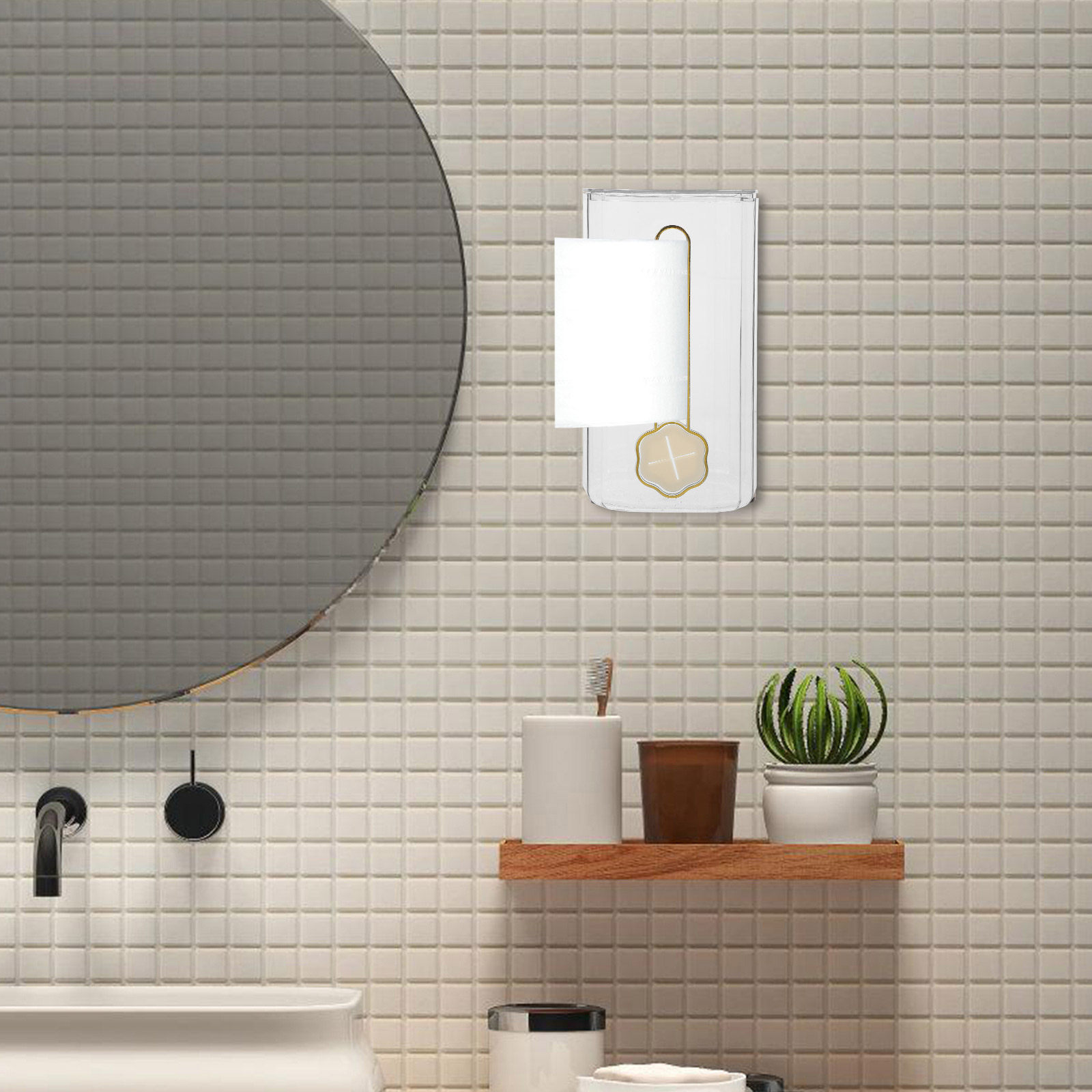 Wall-Mounted Tissue Box Holder - Home Bathroom Paper Towel Dispenser recension och pris