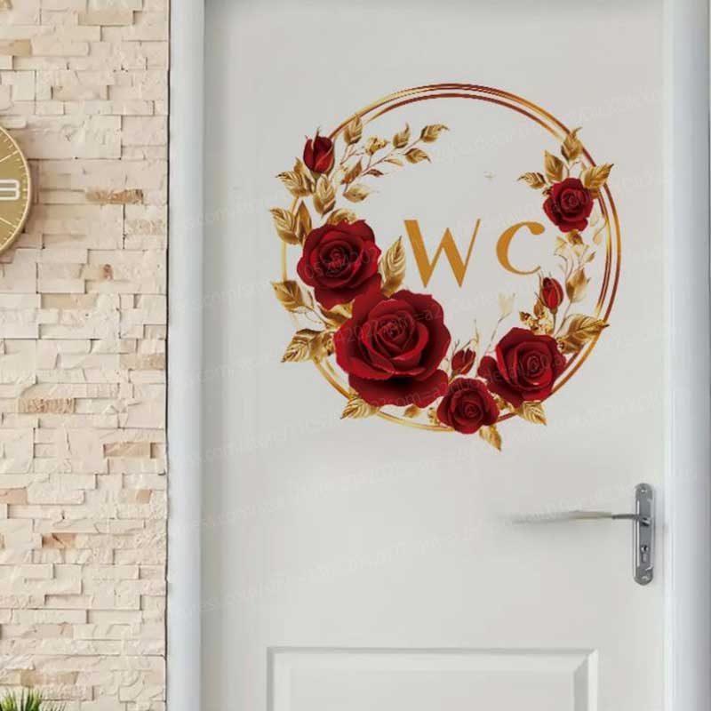 Creative Red Gold Flower Bathr - Home Bathroom Tiles Design recension och pris