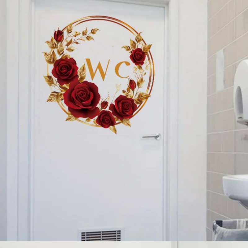 Creative Red Gold Flower Bathr - Home Bathroom Tiles Design recension och pris