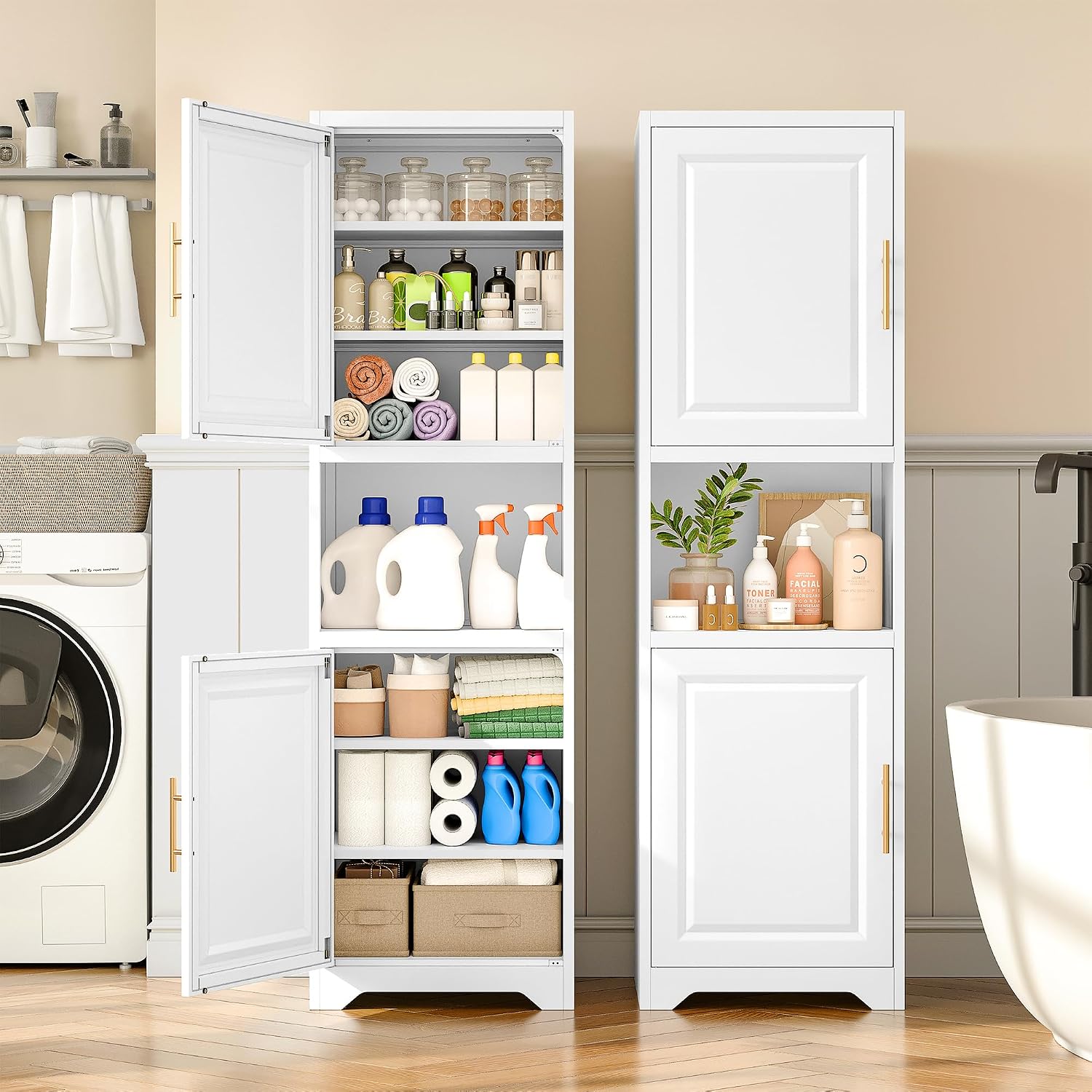 67 Inch Tall Narrow Storage Ca - Home Bathroom Door recension och pris