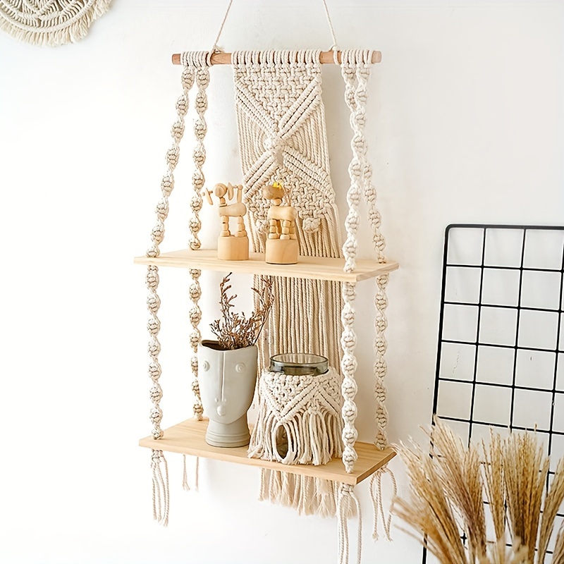 Bohemian Handmade Macrame Wove - Home Bathroom Shelf recension och pris
