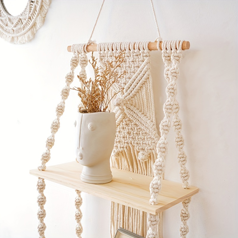 Bohemian Handmade Macrame Wove - Home Bathroom Shelf recension och pris