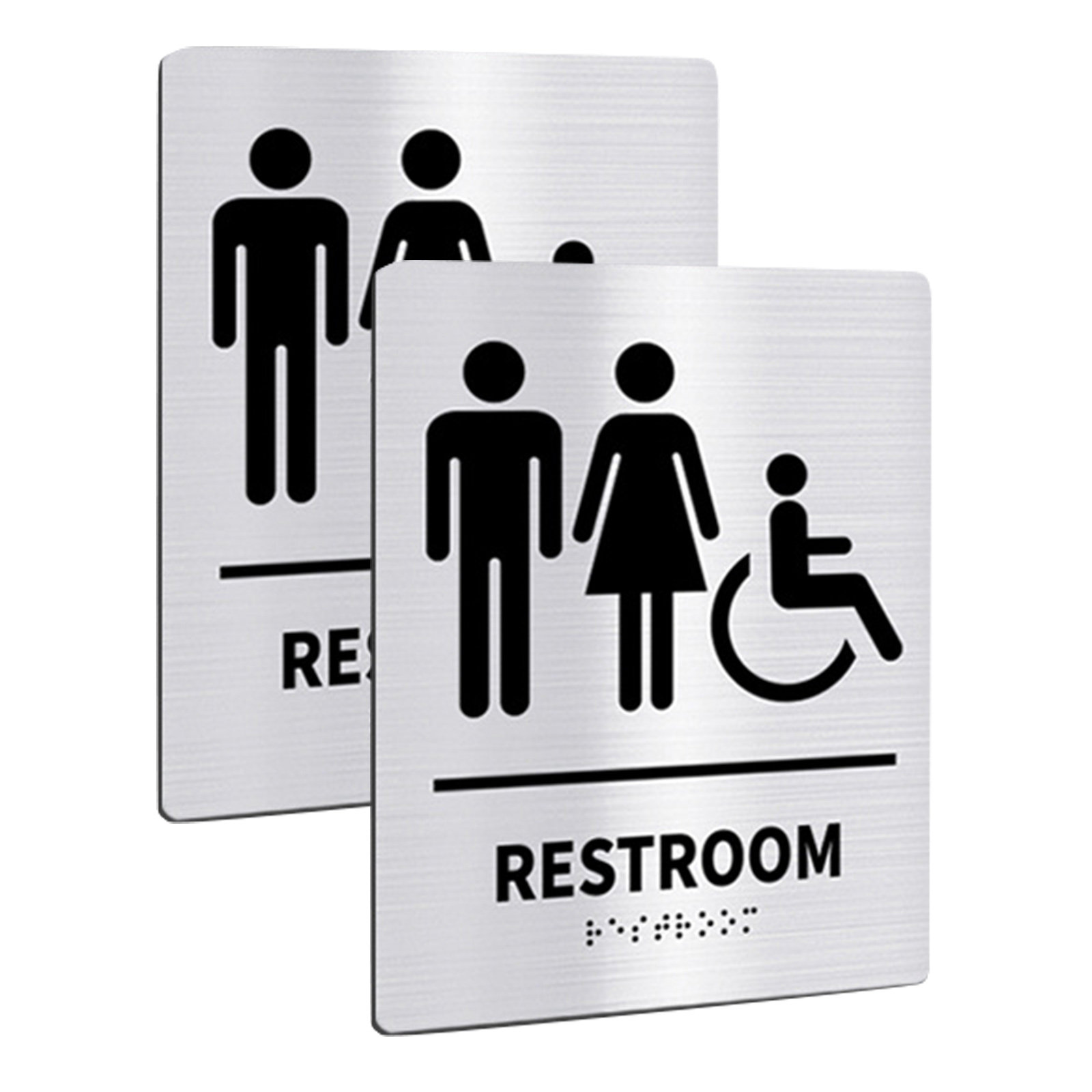 2Pcs Restroom Sign Stainless S - Home Bathroom Door recension och pris