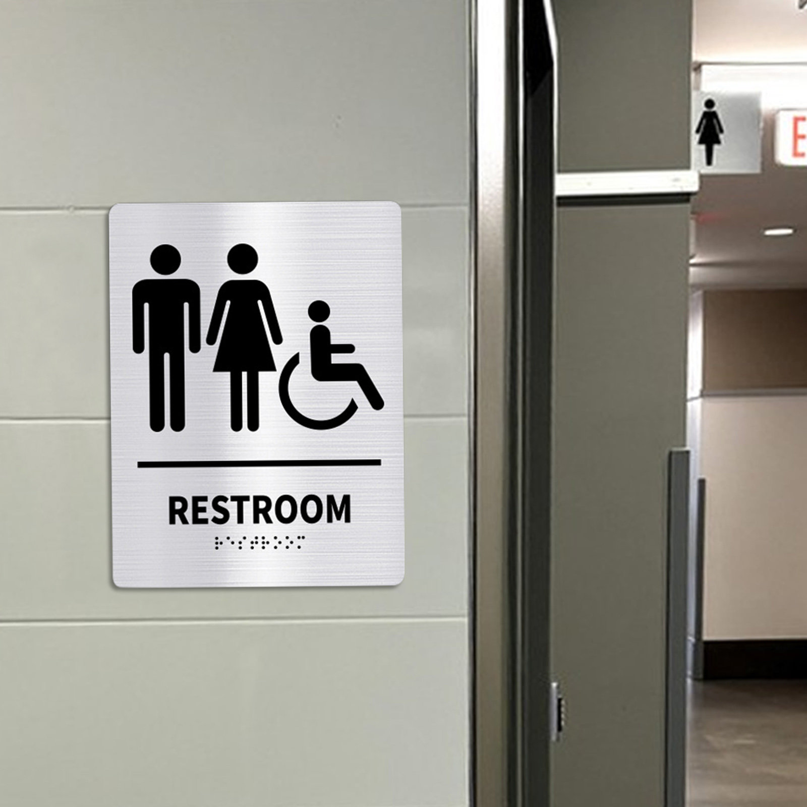 2Pcs Restroom Sign Stainless S - Home Bathroom Door recension och pris