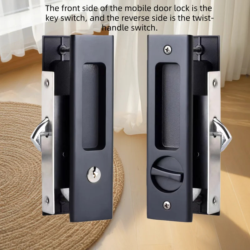 Heavy-Duty Black Sliding Door  - Home Bathroom Door recension och pris