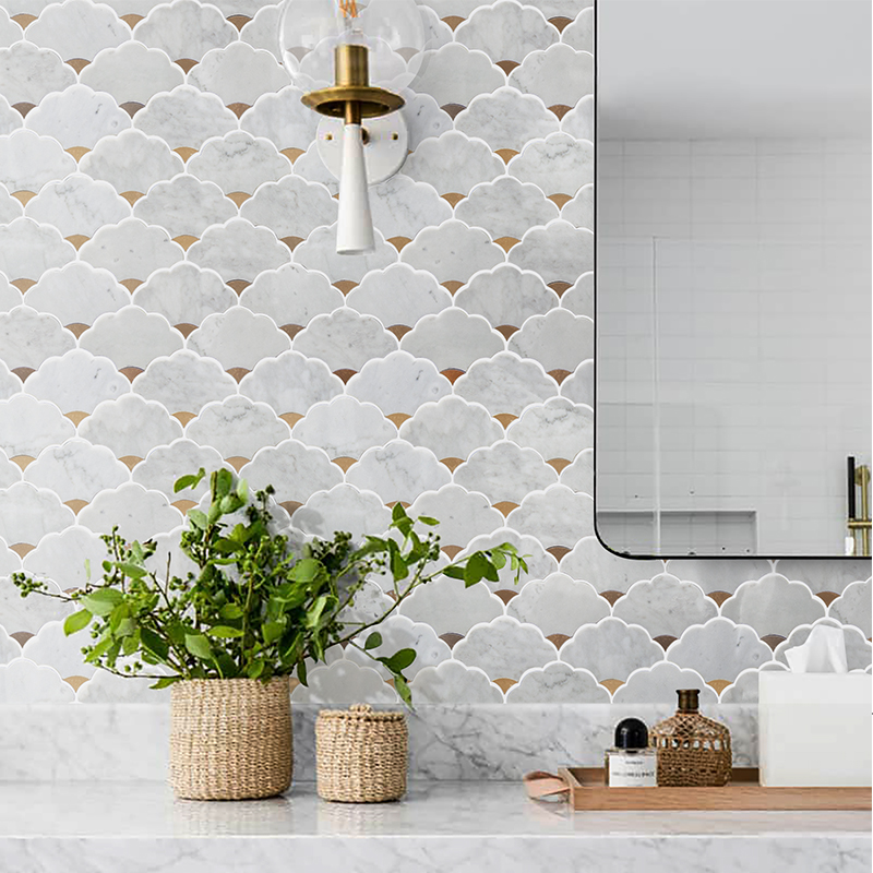 Natural stone water jet marble - Home Bathroom Tiles Design recension och pris