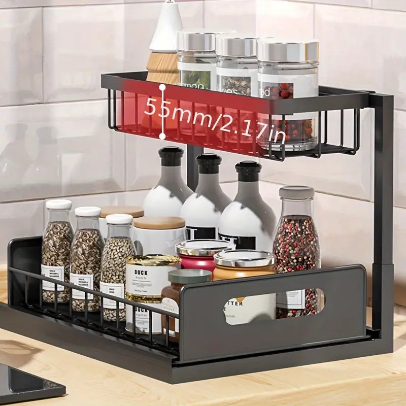 2 Tier Under Sink Organizer Pu - Home Goods Bathroom Cabinets recension och pris