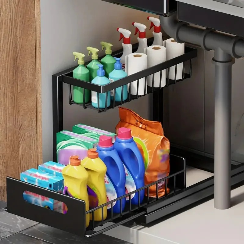 2 Tier Under Sink Organizer Pu - Home Goods Bathroom Cabinets recension och pris