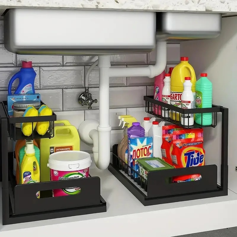 2 Tier Under Sink Organizer Pu - Home Goods Bathroom Cabinets recension och pris